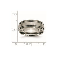 Titanium Brushed Center 8mm Grooved Band