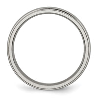 Titanium Polished 4mm Grooved and Beaded Edge Band