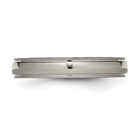 Titanium Polished 4mm Grooved and Beaded Edge Band