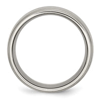 Titanium Brushed and Polished 10mm Grooved Ridged Edge Band