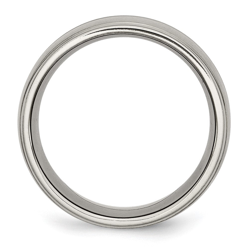 Titanium Brushed and Polished 10mm Grooved Ridged Edge Band