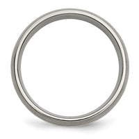 Titanium Brushed/Polished w/Sterling Silver Inlay 7mm Grooved Band