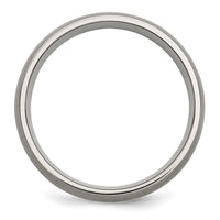 Titanium Brushed w/Sterling Silver Inlay 6mm Band