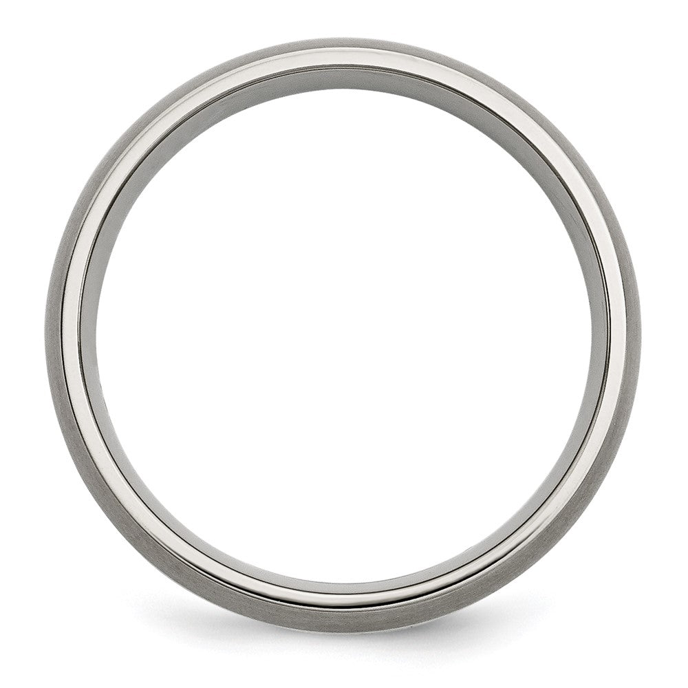 Titanium Brushed w/Sterling Silver Inlay 6mm Band