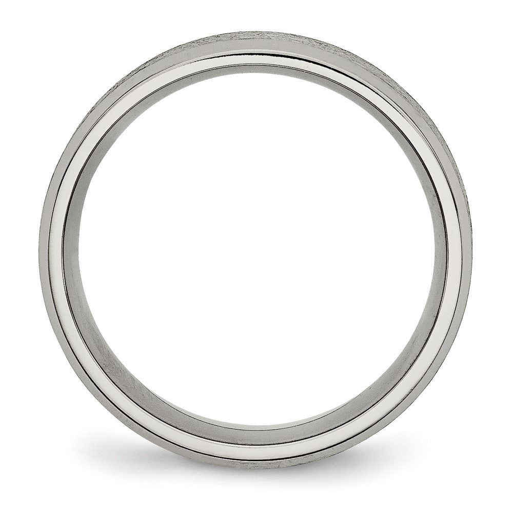 Titanium Satin and Brushed 8mm Beveled Edge Band