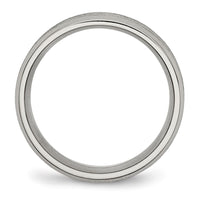 Titanium Satin and Brushed 8mm Beveled Edge Band