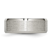 Titanium Satin and Brushed 8mm Beveled Edge Band