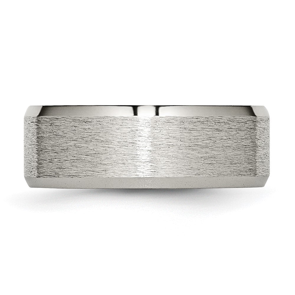 Titanium Satin and Brushed 8mm Beveled Edge Band