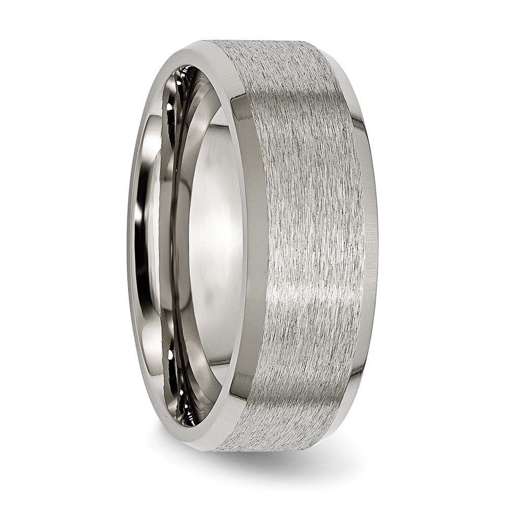 Titanium Satin and Brushed 8mm Beveled Edge Band