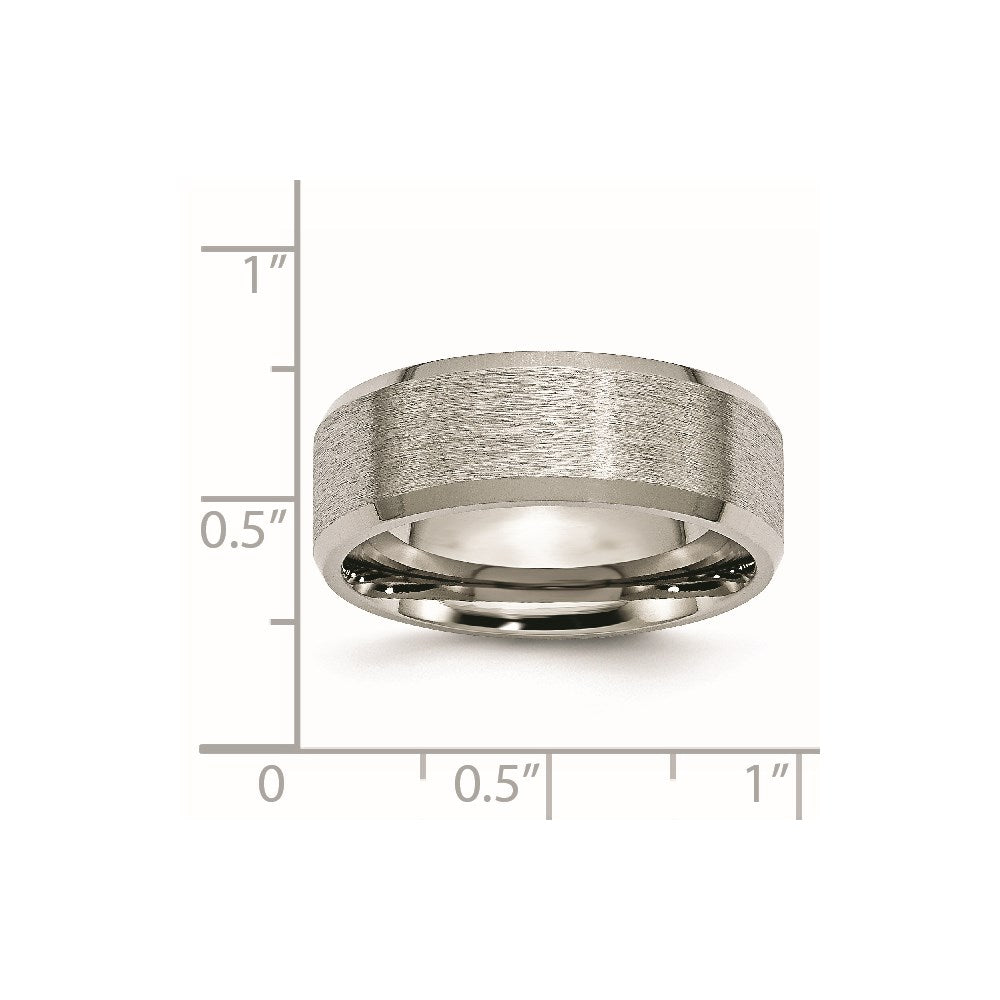 Titanium Satin and Brushed 8mm Beveled Edge Band