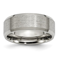 Titanium Satin and Brushed 8mm Beveled Edge Band