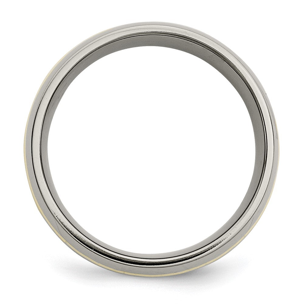 Titanium Polished w/14k Yellow Inlay 10mm Band
