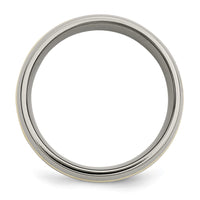 Titanium Polished w/14k Yellow Inlay 10mm Band