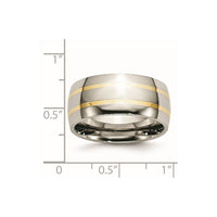 Titanium Polished w/14k Yellow Inlay 10mm Band