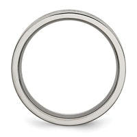 Titanium Brushed Cross Design 8mm Flat Band