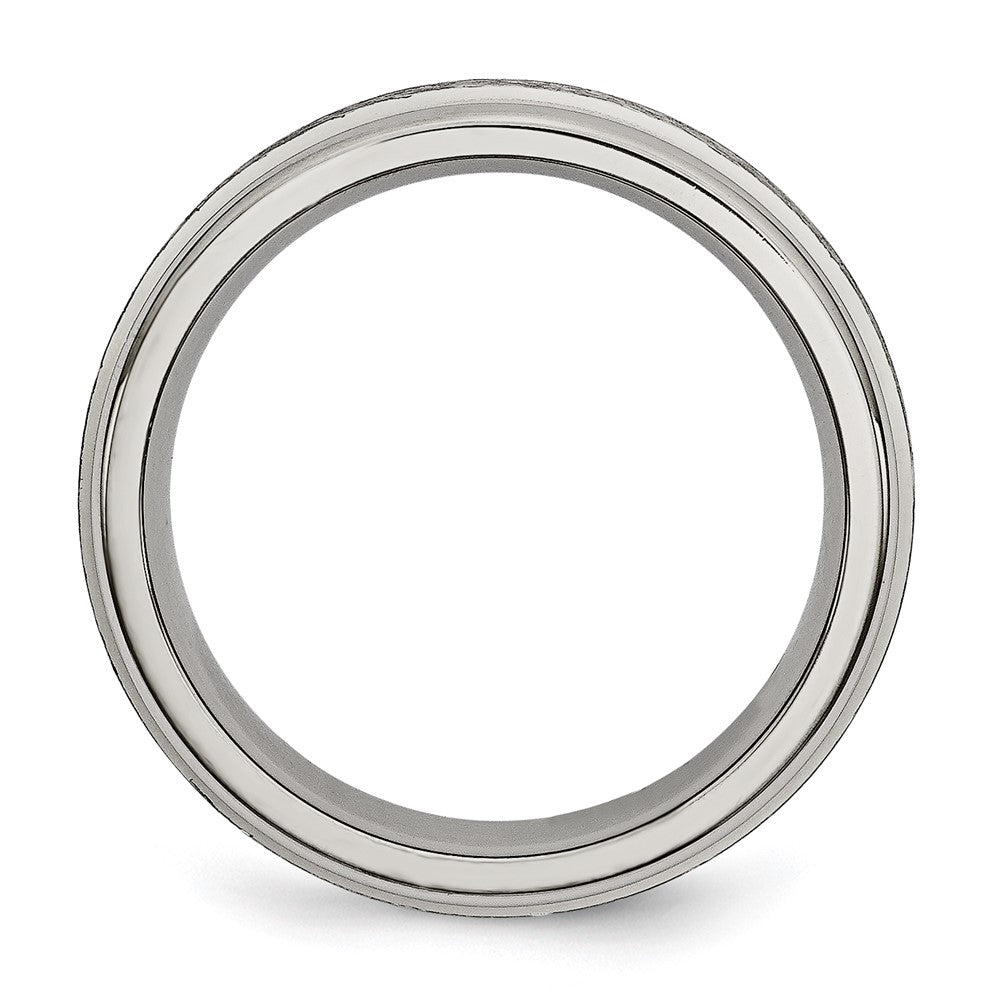 Titanium Brushed and Polished 6mm Grooved Edge Band