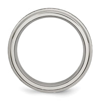Titanium Brushed and Polished 6mm Grooved Edge Band