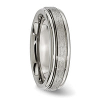 Titanium Brushed and Polished 6mm Grooved Edge Band