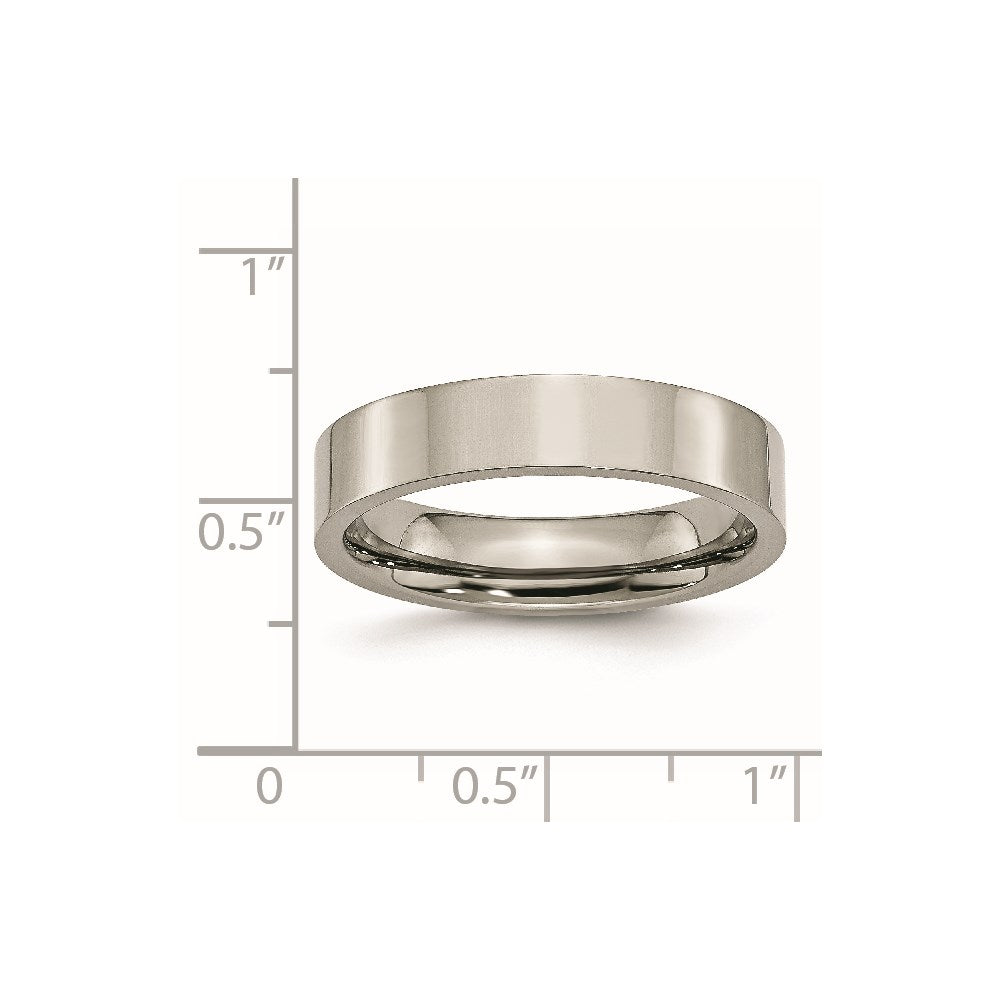 Titanium Polished 5mm Flat Band