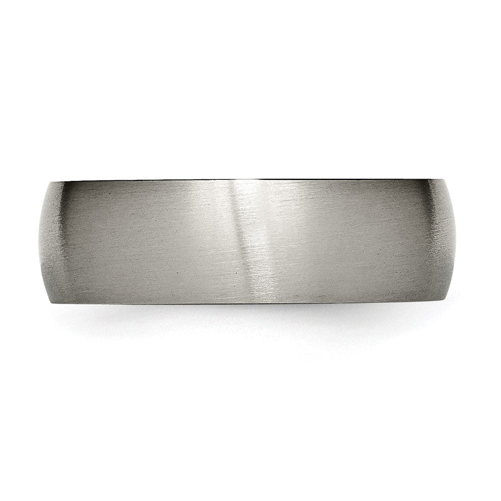 Titanium Brushed 7mm Half Round Band