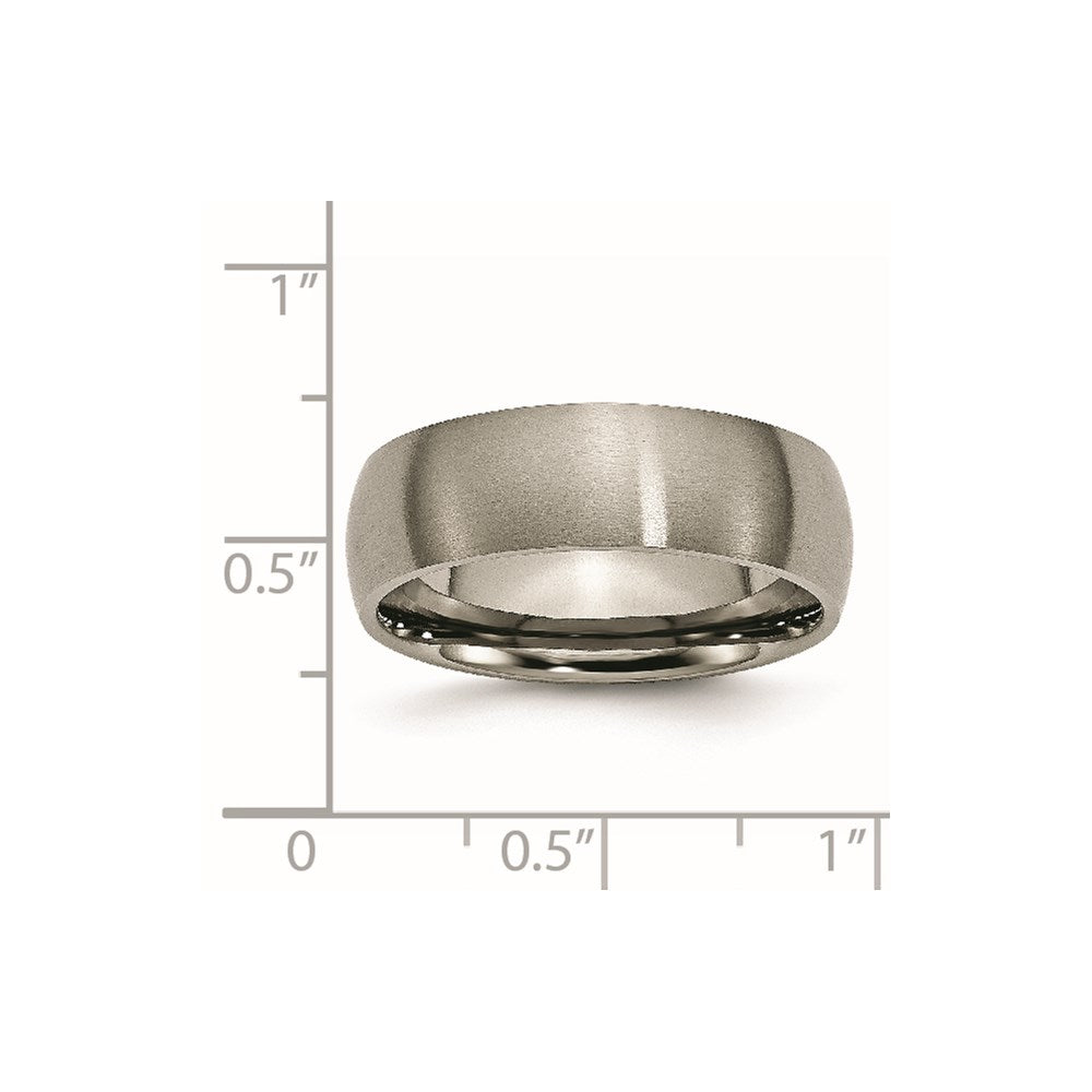 Titanium Brushed 7mm Half Round Band