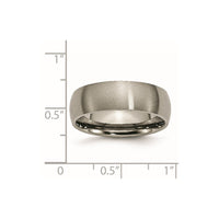Titanium Brushed 7mm Half Round Band
