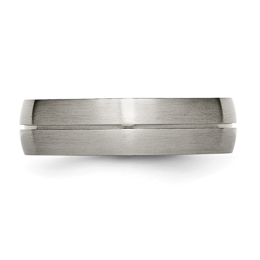 Titanium Satin 6mm Grooved Band