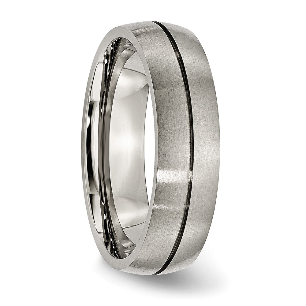 Titanium Satin 6mm Grooved Band