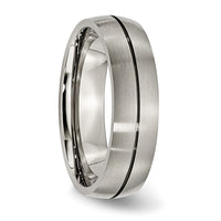 Titanium Satin 6mm Grooved Band