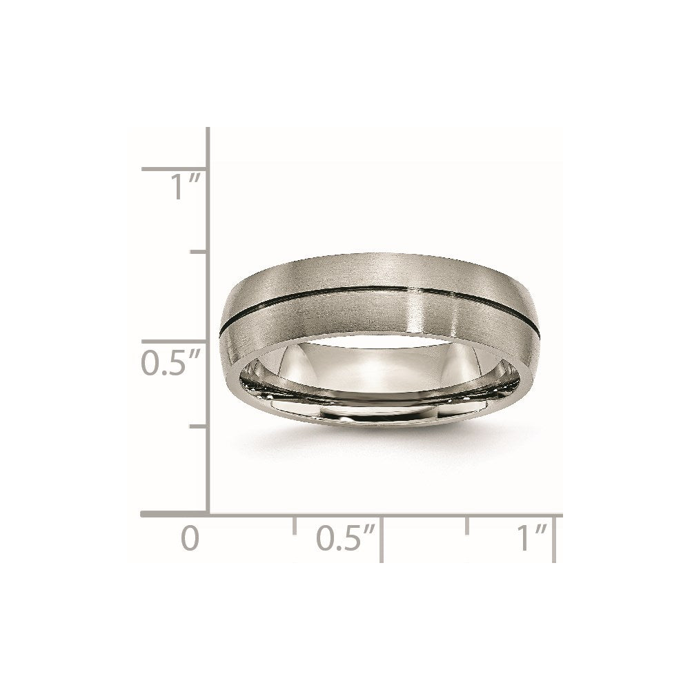 Titanium Satin 6mm Grooved Band