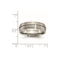 Titanium Satin 6mm Grooved Band