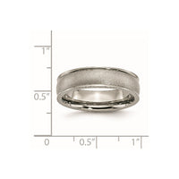 Titanium Brushed Center 6mm Ridged Edge Band