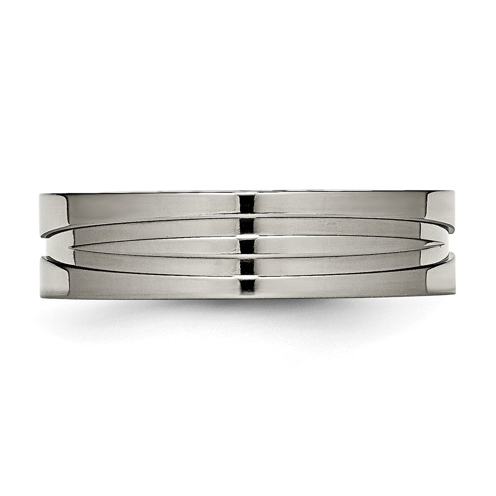 Titanium Polished 6mm Grooved Band