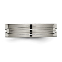 Titanium Polished 6mm Grooved Band