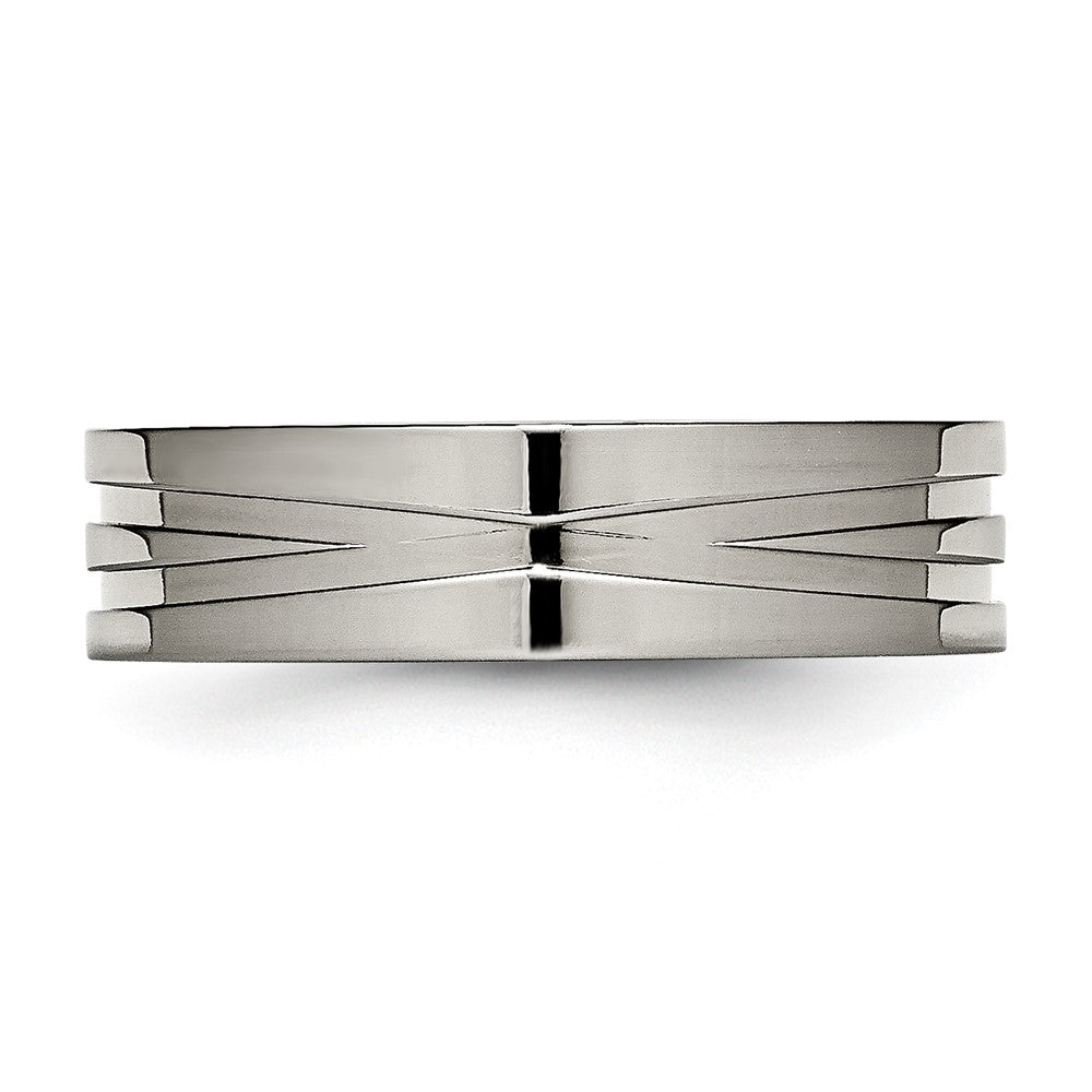 Titanium Polished 6mm Grooved Band