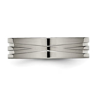Titanium Polished 6mm Grooved Band