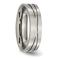Titanium Polished 6mm Grooved Band