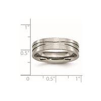 Titanium Polished 6mm Grooved Band