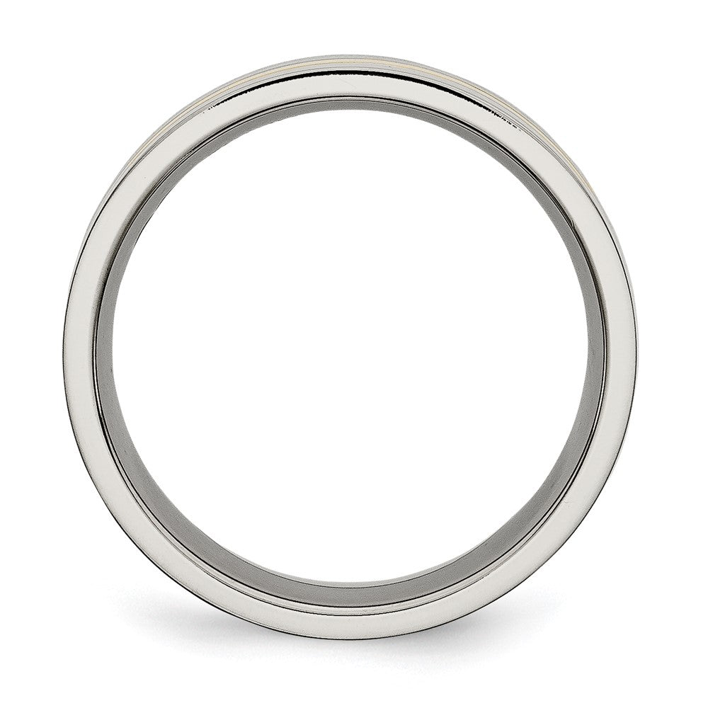 Titanium Polished Yellow IP-plated 7mm Grooved Band