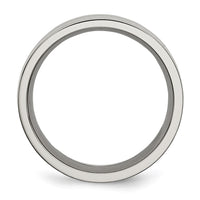 Titanium Polished w/Black Carbon Fiber Inlay Flat 8mm Band
