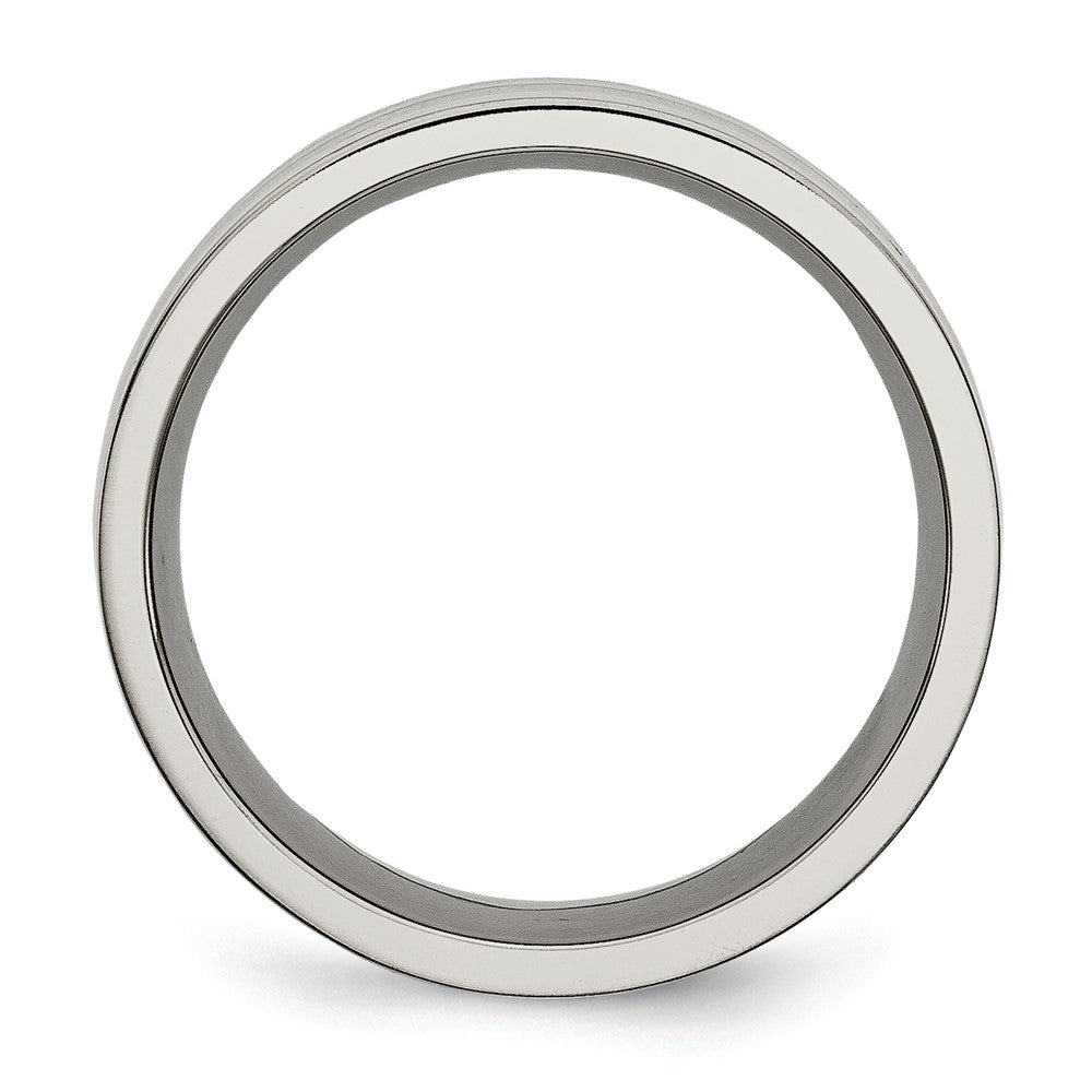 Titanium Polished w/Black Carbon Fiber Inlay Flat 8mm Band