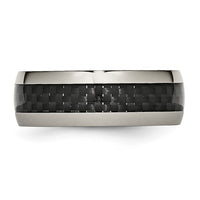 Titanium Polished w/Black Carbon Fiber Inlay 8mm Band