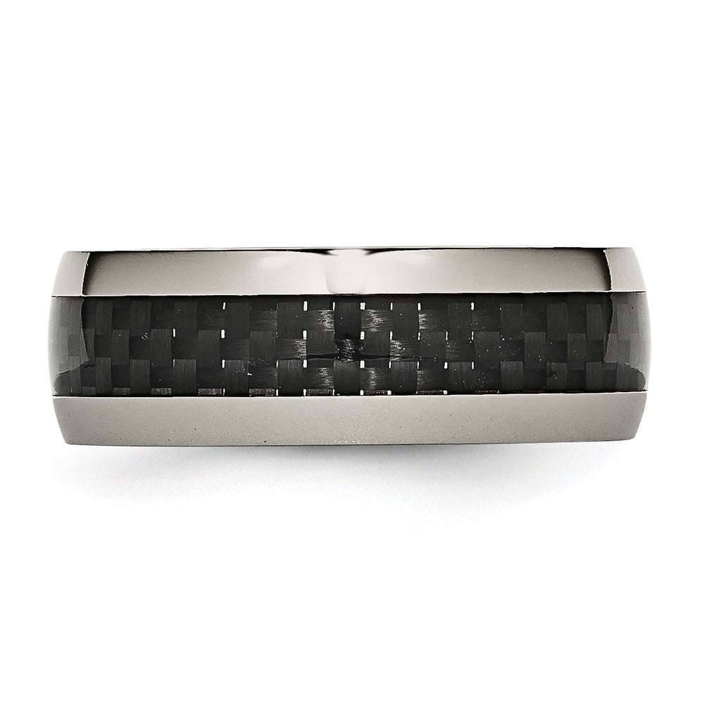 Titanium Polished w/Black Carbon Fiber Inlay 8mm Band