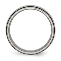 Titanium Brushed with Black Rubber 8mm Band