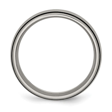 Titanium Brushed with Black Rubber 8mm Band