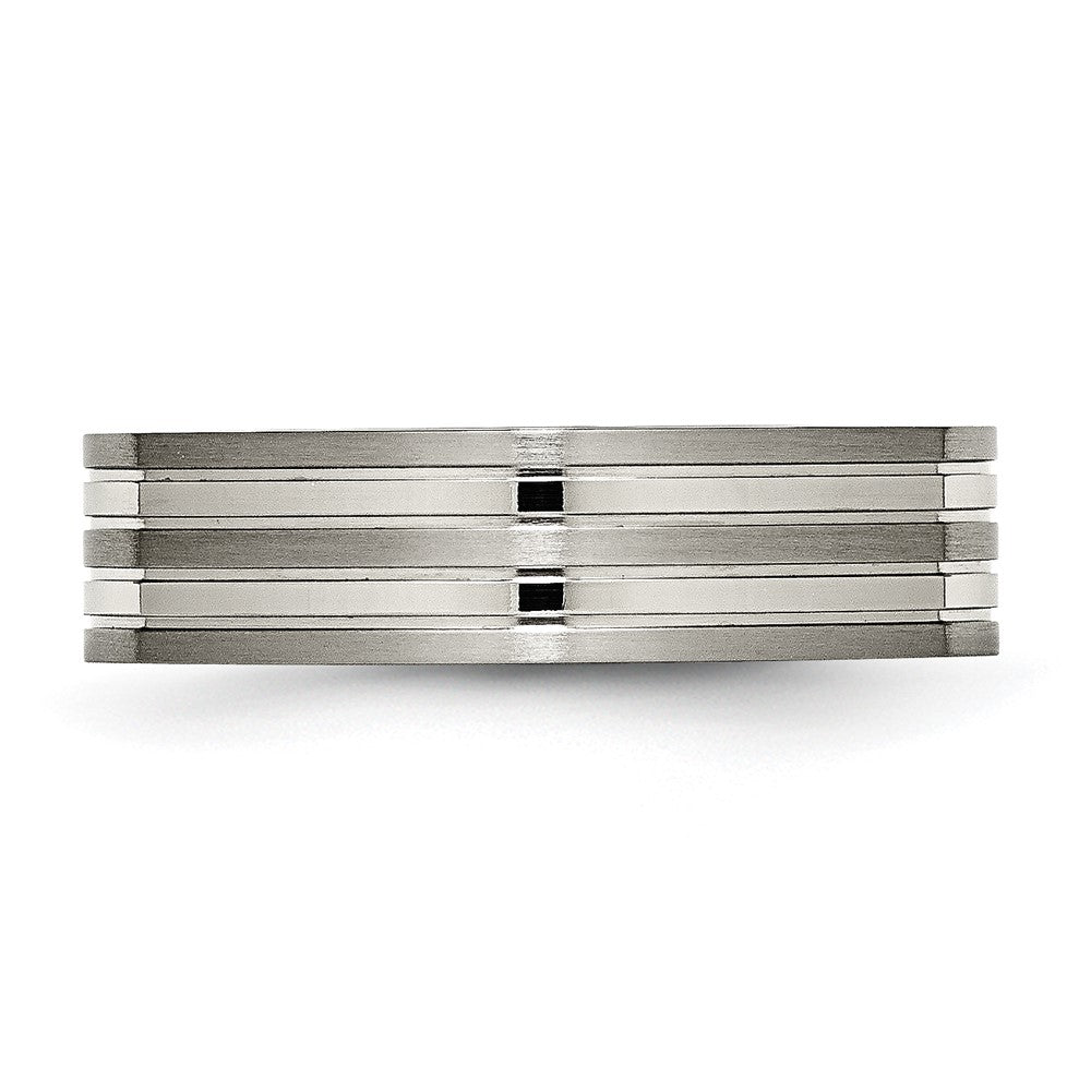 Titanium Brushed and Polished 6mm Grooved Band