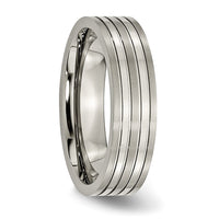 Titanium Brushed and Polished 6mm Grooved Band