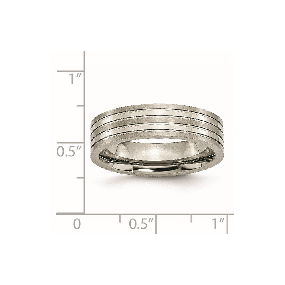 Titanium Brushed and Polished 6mm Grooved Band