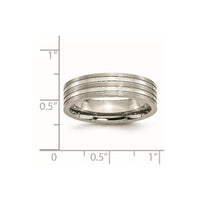 Titanium Brushed and Polished 6mm Grooved Band