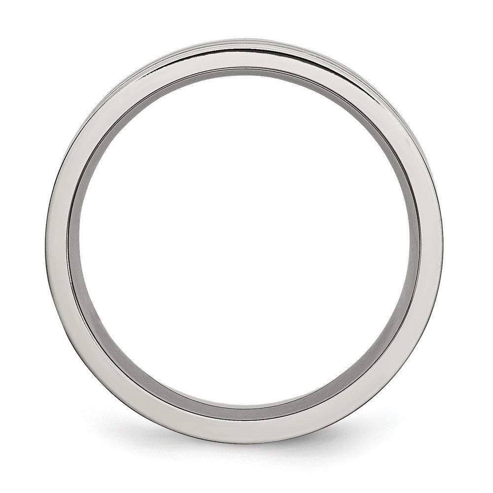 Titanium Brushed and Polished 6mm Grooved Band
